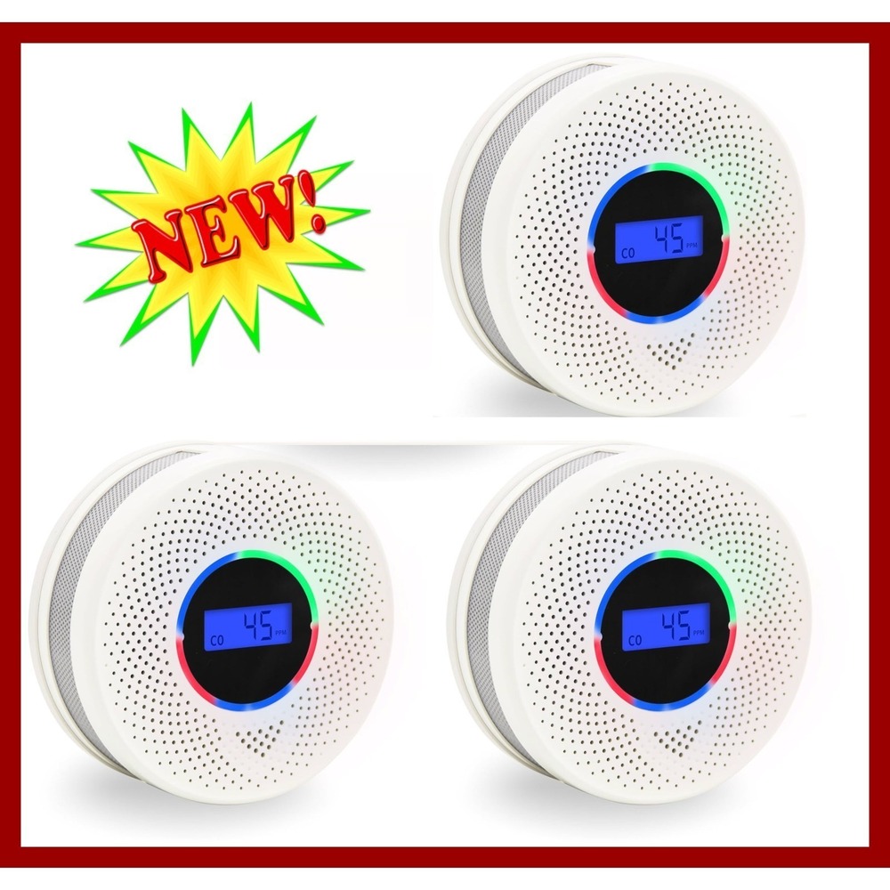 Kesy Dual Sensor Smoke Carbon Monoxide Detector 3 Pack 10-Year Battery 217‎ 2034